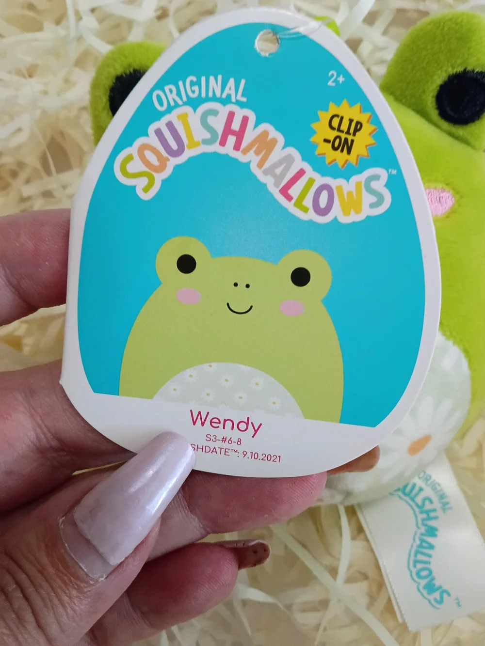 Squishmallows Nwt Wendy Green Frog Clip-On Plush Keychain